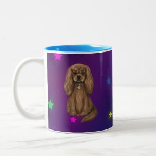 Caneca De Café Em Dois Tons Ruby Cavalier King Charles Spaniel