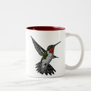 Caneca De Café Em Dois Tons Ruby Throated Hummingbird