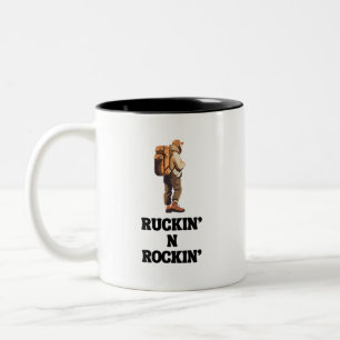 Caneca De Café Em Dois Tons Ruckin' N Rockin' para o Hiker Rucking
