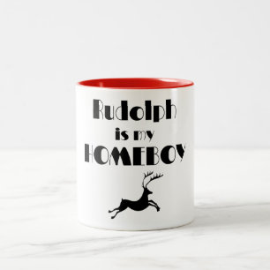 Caneca De Café Em Dois Tons Rudolph é minha caneca do ficar em casa