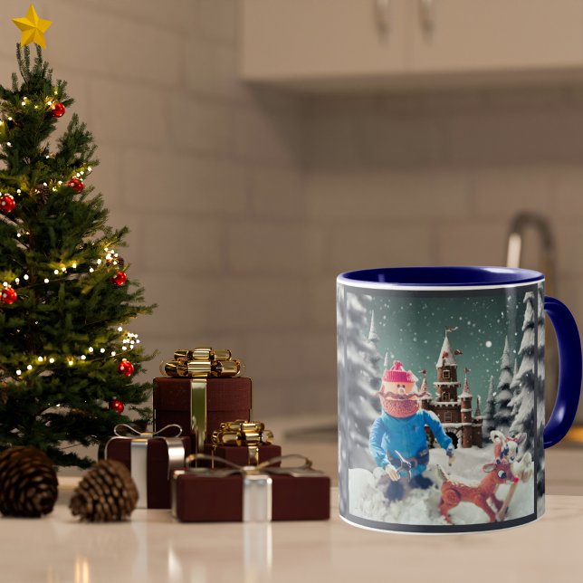 Caneca De Café Em Dois Tons Rudolph & Friends mug (Criador carregado)