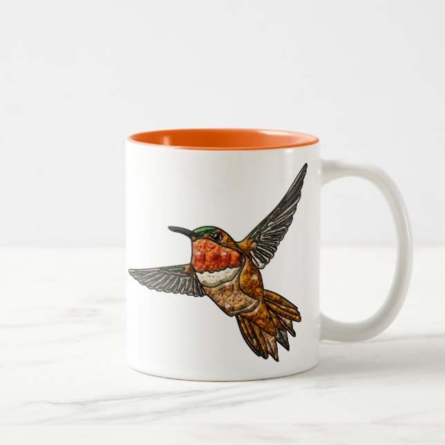 Caneca De Café Em Dois Tons Rufous Hummingbird (Direita)