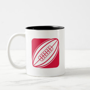 Caneca De Café Em Dois Tons Rugby Vermelho