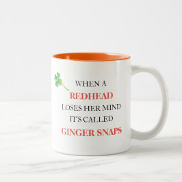 Caneca De Café Em Dois Tons Ruiva Perde a Cabeça Ginger Snaps Shamrock Engraça