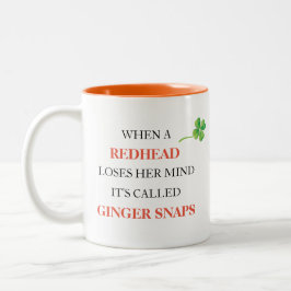 Caneca De Café Em Dois Tons Ruiva Perde a Cabeça Ginger Snaps Shamrock Engraça