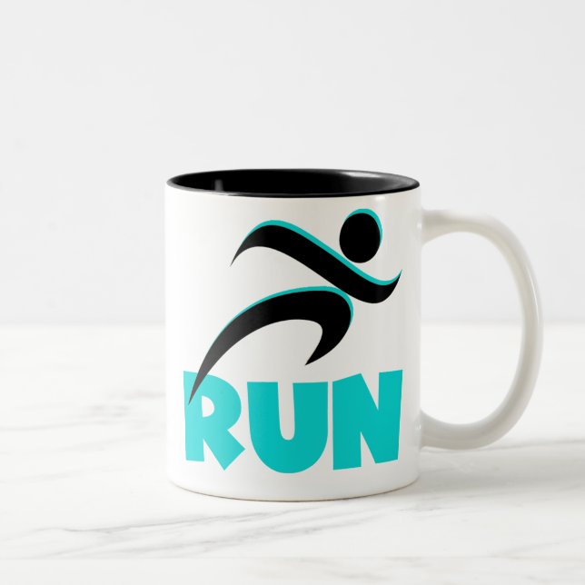 Caneca De Café Em Dois Tons RUN Aqua (Direita)
