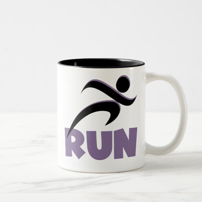Caneca De Café Em Dois Tons RUN RUN Purple (Direita)