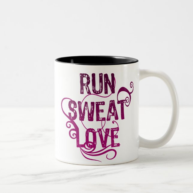 Caneca De Café Em Dois Tons Run Sweat Love (Direita)