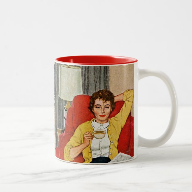 Caneca De Café Em Dois Tons Ruptura de café da manhã (Direita)