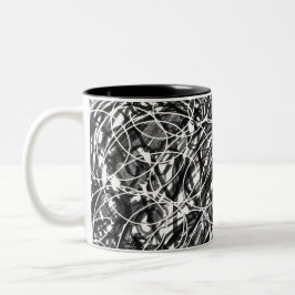Caneca De Café Em Dois Tons Rush of Time Abstract Art