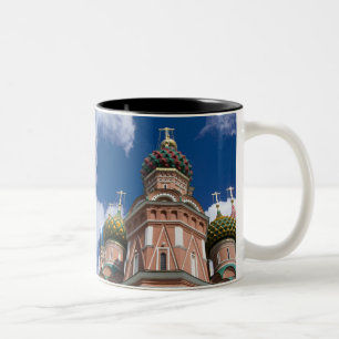 Caneca De Café Em Dois Tons Rússia, Moscou, Praça Vermelha. Rua, Basil 2