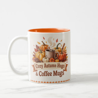 Caneca De Café Em Dois Tons Rustic Fall Quote Design Pumpkins, Leaves Vintage
