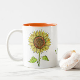 Caneca De Café Em Dois Tons Rústica Nome Personalizado Cachorro Cachorro Cacho