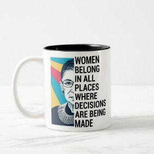 Caneca De Café Em Dois Tons Ruth Bader Ginsburg Citação, SCOTUS, notória RB