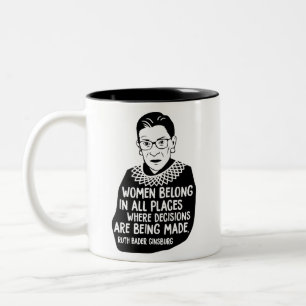 Caneca De Café Em Dois Tons Ruth Bader Ginsburg RBG