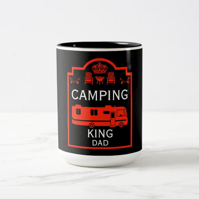 Caneca De Café Em Dois Tons RV Camping King EUA (Centro)