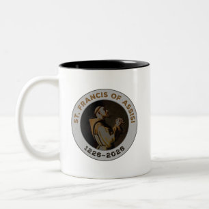 Caneca De Café Em Dois Tons S. Francisco de Assis 1226–2026 & Item de Oração