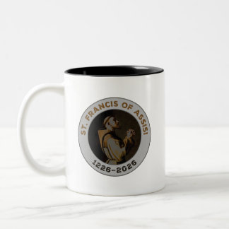 Caneca De Café Em Dois Tons S. Francisco de Assis 1226–2026 & Item de Oração