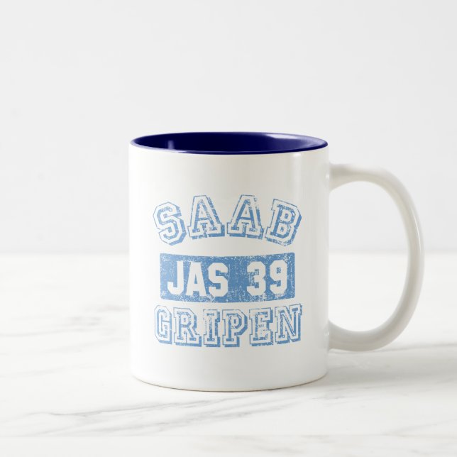 Caneca De Café Em Dois Tons Saab Gripen - AZUL (Direita)