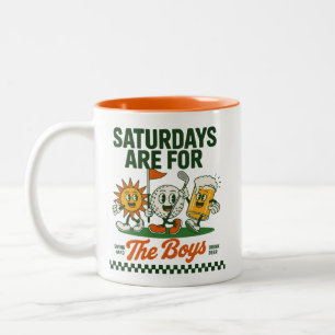 Caneca De Café Em Dois Tons Sábados São Para Os Rapazes Golfe Retro Golfe