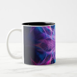 Caneca De Café Em Dois Tons Sabas Éticas: Arte Kirliana Azul & Mauve