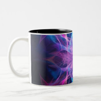 Caneca De Café Em Dois Tons Sabas Éticas: Arte Kirliana Azul & Mauve