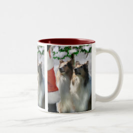 Caneca De Café Em Dois Tons Sable Rough Collie presentes de Natal