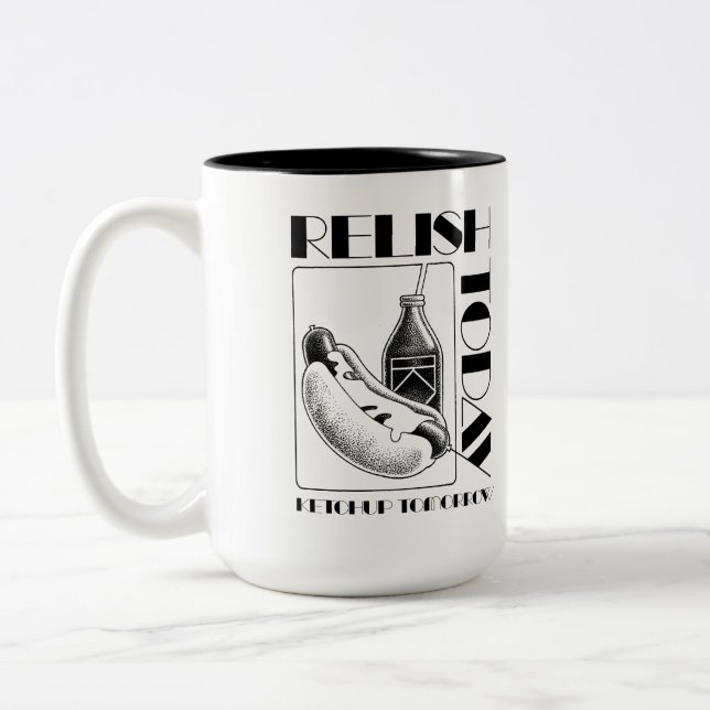 Caneca De Café Em Dois Tons Saboreie Hoje (Esquerda)