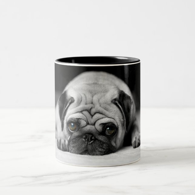Caneca De Café Em Dois Tons Sad Pug (Centro)