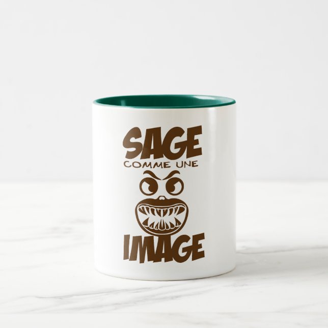 Caneca De Café Em Dois Tons sage comme image citation mecontent grognon humour (Centro)