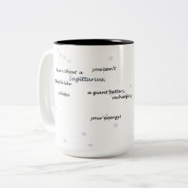 Caneca De Café Em Dois Tons Sagitário Texto Diversão Zodiac para o Dia a Dia o