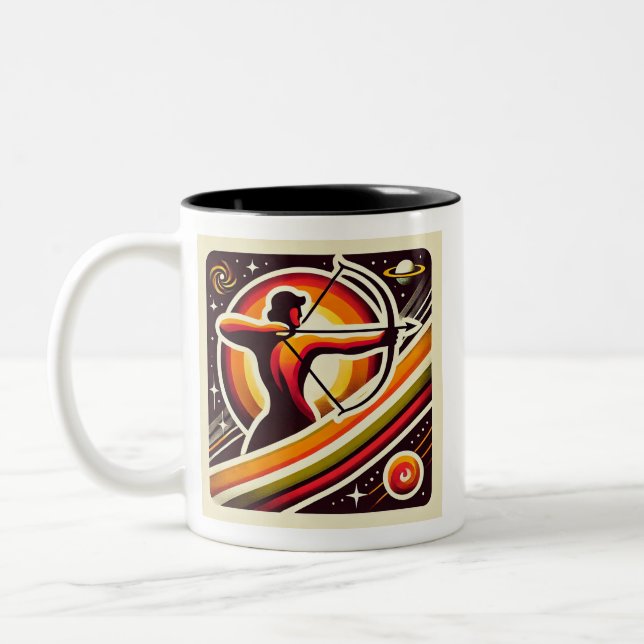 Caneca De Café Em Dois Tons Sagitário Zodiac Café Mug Malho Design (Esquerda)