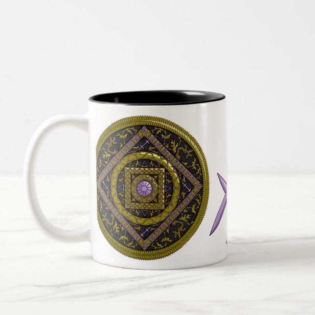 Caneca De Café Em Dois Tons Sagittarius Mandala Mug (Esquerda)