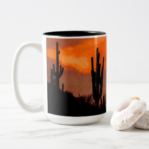 Caneca De Café Em Dois Tons Saguaro Cactus Arizona Vermelho