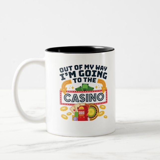 Caneca De Café Em Dois Tons Sai do meu caminho Vou ao Gambler Casino (Esquerda)