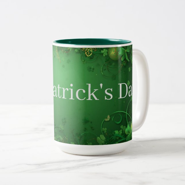 Caneca De Café Em Dois Tons Saint Patrick's Day mug (Frente Esquerda)