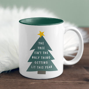 Caneca De Café Em Dois Tons Sair Natal engraçado