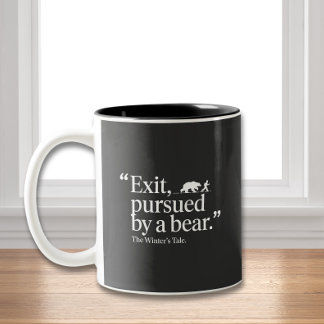 Caneca De Café Em Dois Tons Sair Perseguido por um Urso Humor de Shakespeare