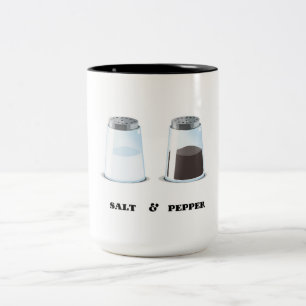 Caneca De Café Em Dois Tons Sal e Pimenta