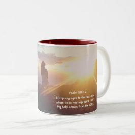 Caneca De Café Em Dois Tons Salm 121:1-2 Minha ajuda vem do LORD
