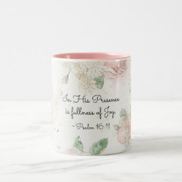 Caneca De Café Em Dois Tons Salmo 16:11 Em Sua Presença é a plenitude da alegr