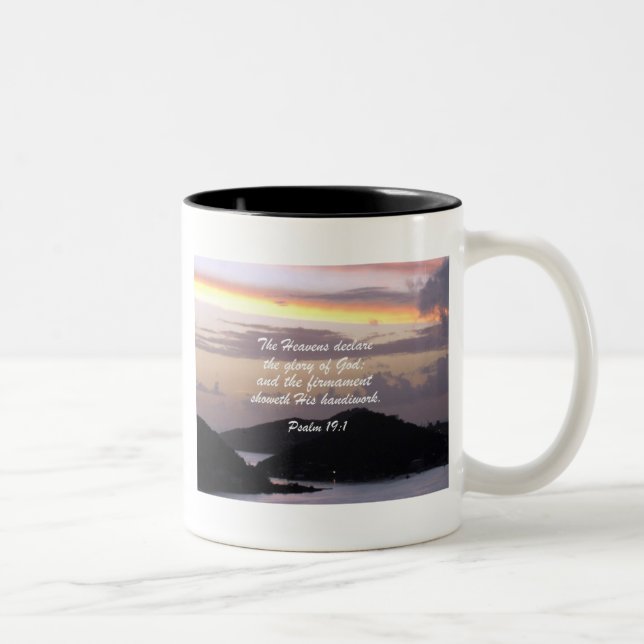 Caneca De Café Em Dois Tons Salmo 19:1 (Direita)