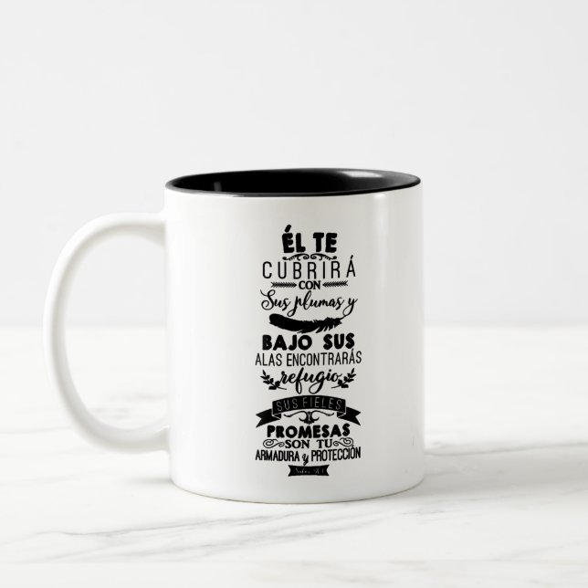 Caneca De Café Em Dois Tons Salmo 91 - Católico Romano (Esquerda)