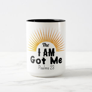 Caneca De Café Em Dois Tons Salmos 23 Escrito Moderno O EU SOU Me Tinha