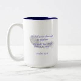Caneca De Café Em Dois Tons Salmos 91:4 Ele te cobrirá com suas penas