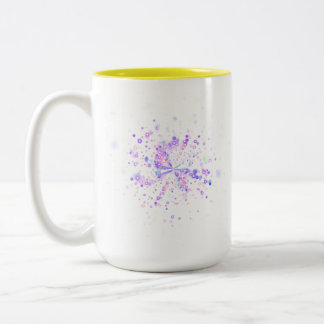 Caneca De Café Em Dois Tons Salpico Neon Abstrato Colorido