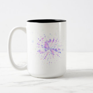 Caneca De Café Em Dois Tons Salpico Neon Abstrato Colorido