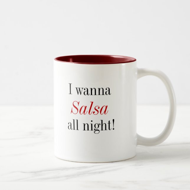 Caneca De Café Em Dois Tons Salsa All Night Cote (Direita)