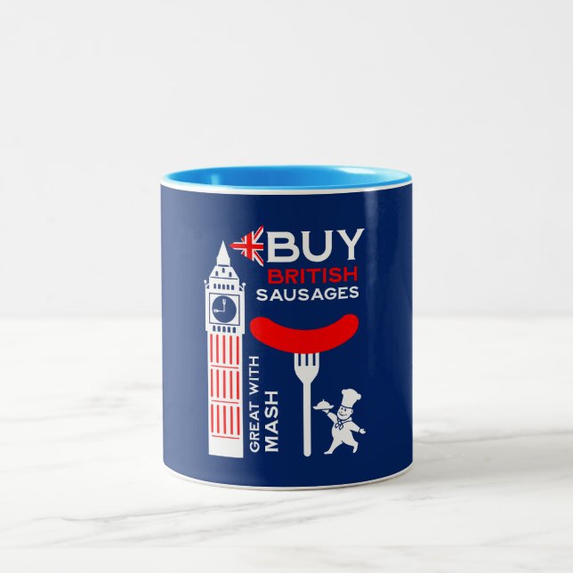 Caneca De Café Em Dois Tons Salsicha Britânica E Mash Kitchen (Centro)