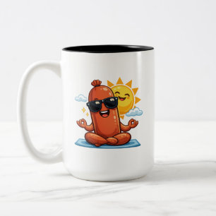 Caneca De Café Em Dois Tons Salsicha Yoga
